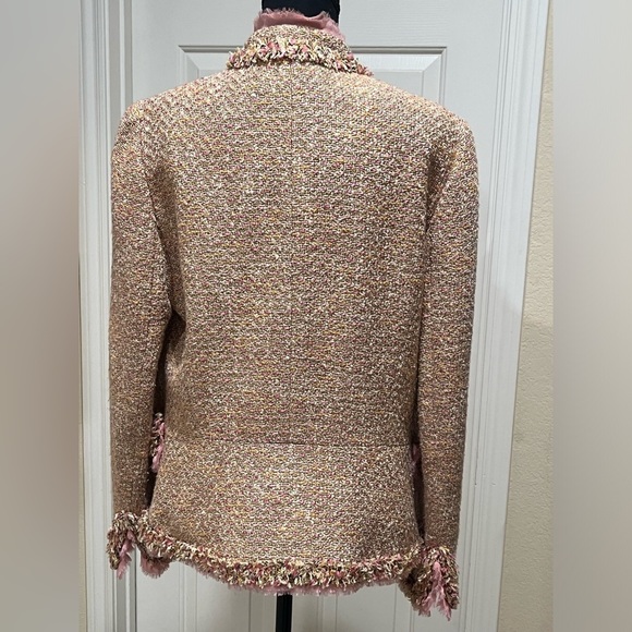 DANA BUCHMAN BOUCLE TWEED
BLAZER JACKET, OFFICE SIREN, PINK/ TAUPE SIZE 10 - Picture 6 of 13